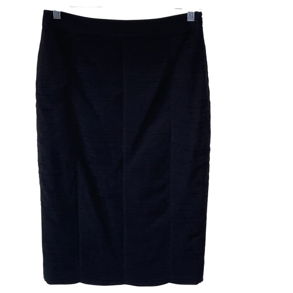 Burberry London Black Silk Pencil Knee Length Skirt Size 6
